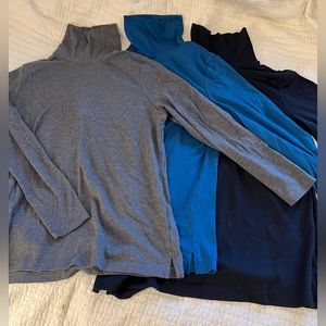 3 Lands End Turtlenecks XL - set of 3! Women’s Supima Cotton